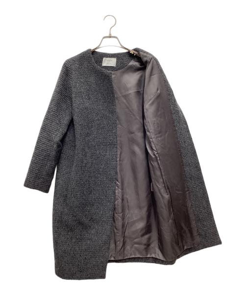 STUDIOUS（ステュディオス）STUDIOUS (ステュディオス) ノーカラーコート グレー サイズ:SIZE 0の古着・服飾アイテム