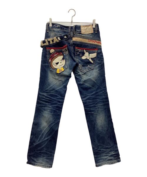 LOLITA JEANS（ロリータジーンズ）LOLITA JEANS (ロリータジーンズ) 奈良美智 (ナラヨシトモ) デニムパンツ Y2K ブルー サイズ:SIZE XXSの古着・服飾アイテム