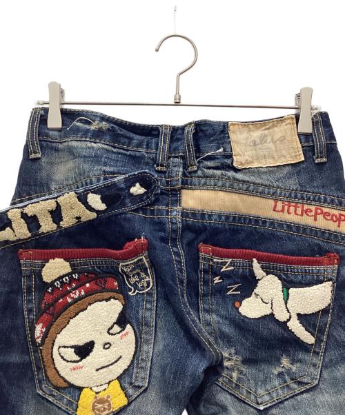LOLITA JEANS（ロリータジーンズ）LOLITA JEANS (ロリータジーンズ) 奈良美智 (ナラヨシトモ) デニムパンツ Y2K ブルー サイズ:SIZE XXSの古着・服飾アイテム