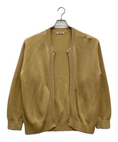 AURALEE（オーラリー）AURALEE (オーラリー) SUPER HARD TWIST RIB KNIT CARDIGAN 厚手カーディガン イエロー サイズ:SIZE 4の古着・服飾アイテム