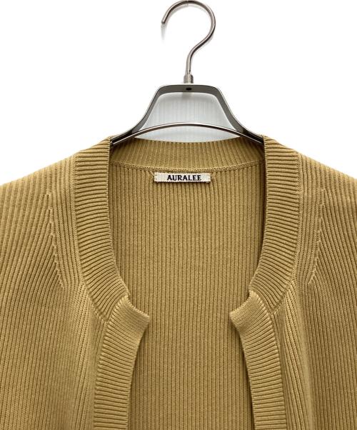 AURALEE（オーラリー）AURALEE (オーラリー) SUPER HARD TWIST RIB KNIT CARDIGAN 厚手カーディガン イエロー サイズ:SIZE 4の古着・服飾アイテム