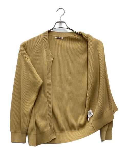AURALEE（オーラリー）AURALEE (オーラリー) SUPER HARD TWIST RIB KNIT CARDIGAN 厚手カーディガン イエロー サイズ:SIZE 4の古着・服飾アイテム