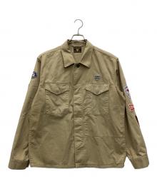 HUMAN MADE（ヒューマンメイド）の古着「PATCHED MILITARY SHIRT 長袖シャツ」｜ブラウン