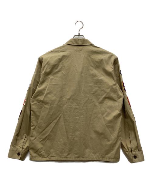 HUMAN MADE（ヒューマンメイド）HUMAN MADE (ヒューマンメイド) PATCHED MILITARY SHIRT 長袖シャツ ブラウン サイズ:SIZE Lの古着・服飾アイテム