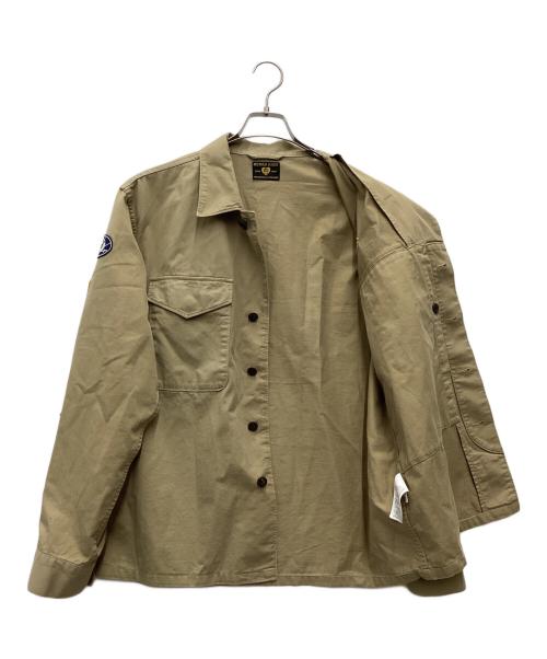 HUMAN MADE（ヒューマンメイド）HUMAN MADE (ヒューマンメイド) PATCHED MILITARY SHIRT 長袖シャツ ブラウン サイズ:SIZE Lの古着・服飾アイテム
