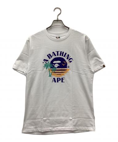 A Bathing Ape 旧タグ フェルトロゴ Tシャツ ホワイト L 中古・古着通販】A BATHING APE (アベイシングエイプ) Tシャツ