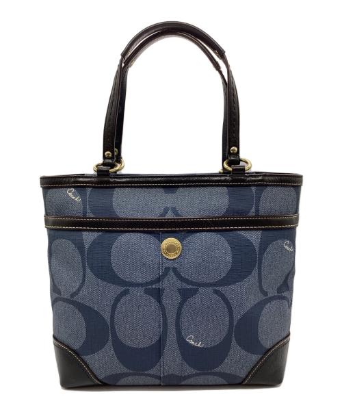 COACH（コーチ）COACH (コーチ) ハンドバッグ ブルーの古着・服飾アイテム
