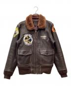 MORGANモーガン）の古着「G-1フライトジャケット SPEC 55J14 米海軍パッチ付  50sレプリカ 」｜ブラウン