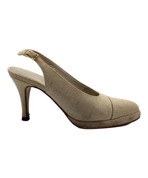 CHANEL（シャネル）CHANEL (シャネル) バックストラップパンプス ベージュ サイズ:SIZE 35の古着・服飾アイテム