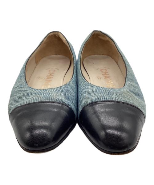 CHANEL（シャネル）CHANEL (シャネル) パンプス ブルー×ブラック サイズ:SIZE 35の古着・服飾アイテム