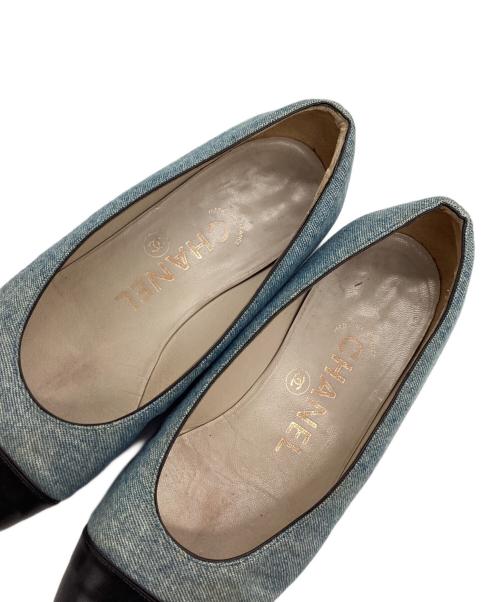 CHANEL（シャネル）CHANEL (シャネル) パンプス ブルー×ブラック サイズ:SIZE 35の古着・服飾アイテム