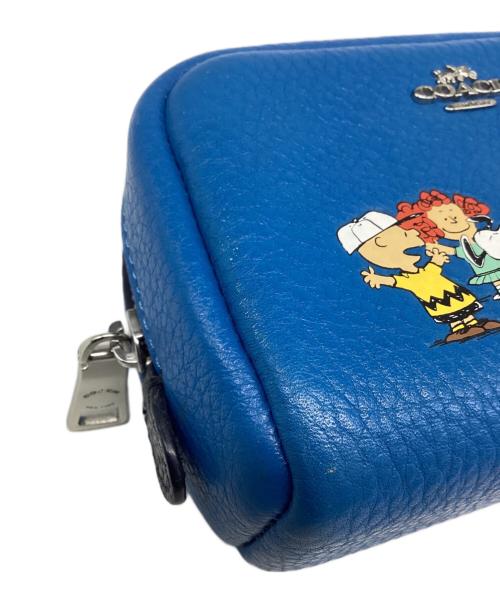 COACH（コーチ）COACH (コーチ) PEANUTS (ピーナッツ) ポーチ ブルーの古着・服飾アイテム