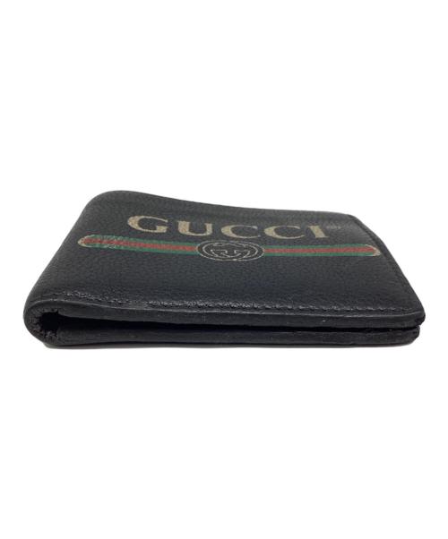GUCCI（グッチ）GUCCI (グッチ) ヴィンテージロゴデザインウォレット ブラックの古着・服飾アイテム