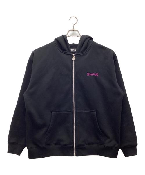 SUPPLIER（サプライヤー）SUPPLIER (サプライヤー) ジップパーカー ブラック サイズ:SIZE XLの古着・服飾アイテム
