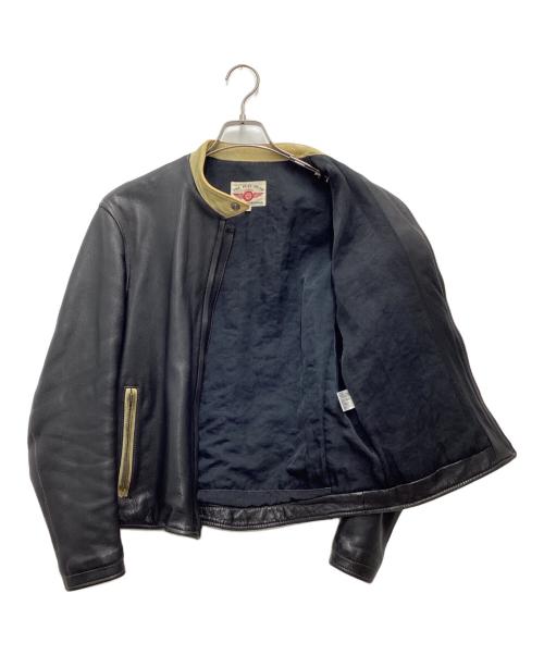 THE FLAT HEAD（ザ・フラットヘッド）THE FLAT HEAD (ザ・フラットヘッド) 鹿革レザージャケット ブラック サイズ:SIZE 38の古着・服飾アイテム