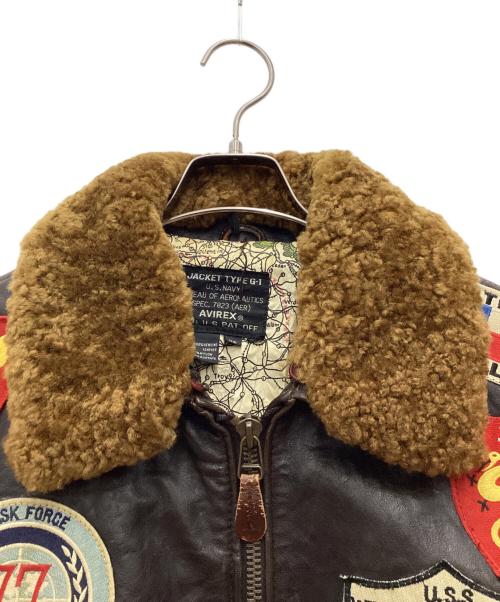 AVIREX（アヴィレックス）AVIREX (アヴィレックス) G-1フライトジャケット TOP GUN ブラウン サイズ:SIZE XSの古着・服飾アイテム