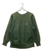 Champion REVERSE WEAVEチャンピオン リバース ウィーブ）の古着「クルーネックスウェット 90s 刺繍タグ」｜グリーン