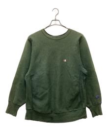 Champion REVERSE WEAVE（チャンピオン リバース ウィーブ）の古着「クルーネックスウェット 90s 刺繍タグ」｜グリーン