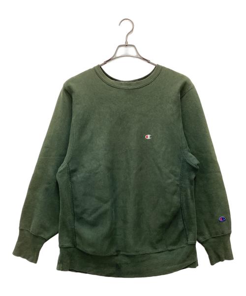 Champion REVERSE WEAVE（チャンピオン リバース ウィーブ）Champion REVERSE WEAVE (チャンピオン リバース ウィーブ) クルーネックスウェット 90s 刺繍タグ グリーン サイズ:SIZE XLの古着・服飾アイテム