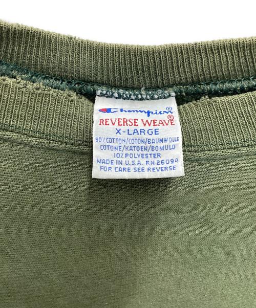 Champion REVERSE WEAVE（チャンピオン リバース ウィーブ）Champion REVERSE WEAVE (チャンピオン リバース ウィーブ) クルーネックスウェット 90s 刺繍タグ グリーン サイズ:SIZE XLの古着・服飾アイテム