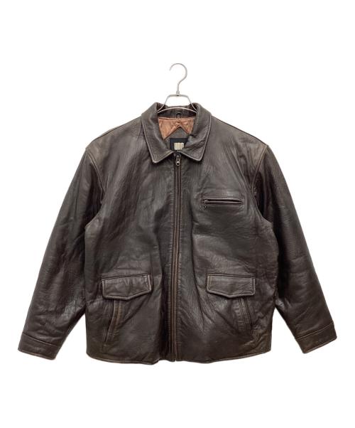 uno uomo（ウノ ウオモ）uno uomo (ウノ ウオモ) レザージャケット 80s ブラウン サイズ:SIZE Lの古着・服飾アイテム