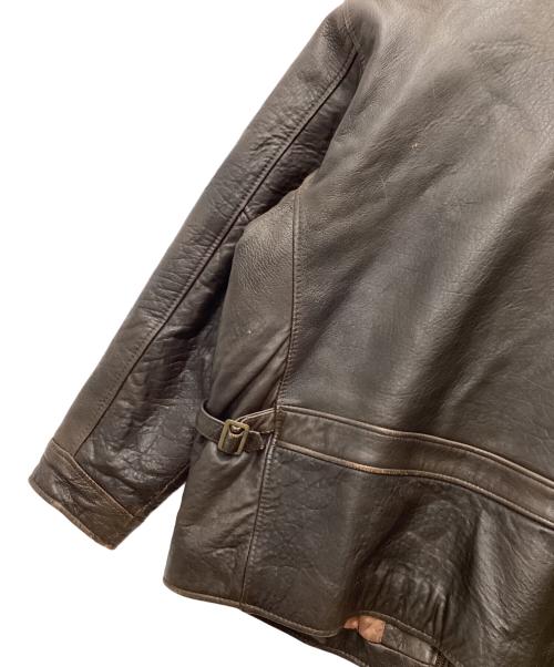 uno uomo（ウノ ウオモ）uno uomo (ウノ ウオモ) レザージャケット 80s ブラウン サイズ:SIZE Lの古着・服飾アイテム
