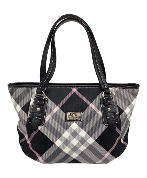 BURBERRY BLUE LABEL（バーバリー ブルー レーベル）BURBERRY BLUE LABEL (バーバリー ブルー レーベル) トートバッグ ブラック×グレーの古着・服飾アイテム
