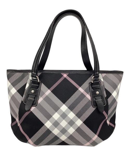 BURBERRY BLUE LABEL（バーバリー ブルー レーベル）BURBERRY BLUE LABEL (バーバリー ブルー レーベル) トートバッグ ブラック×グレーの古着・服飾アイテム