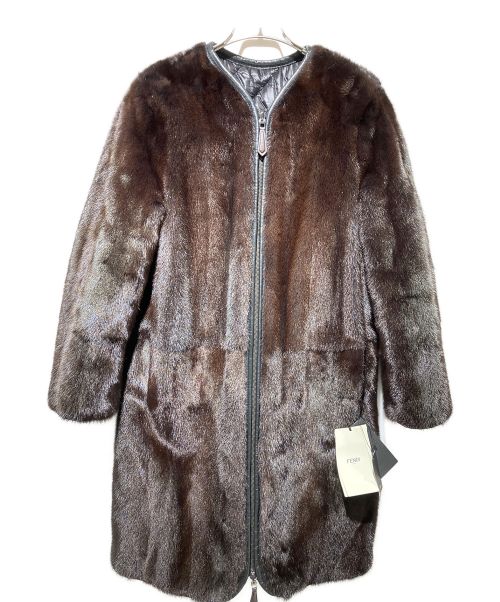 FENDI（フェンディ）FENDI (フェンディ) リバーシブルミンクファーコート ブラック サイズ:38の古着・服飾アイテム
