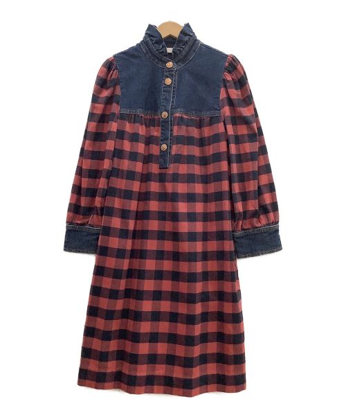 SEE BY CHLOE（シーバイクロエ）SEE BY CHLOE (シーバイクロエ) SEE BY CHLOE　デニムコンビシャツワンピース レッド サイズ:36の古着・服飾アイテム
