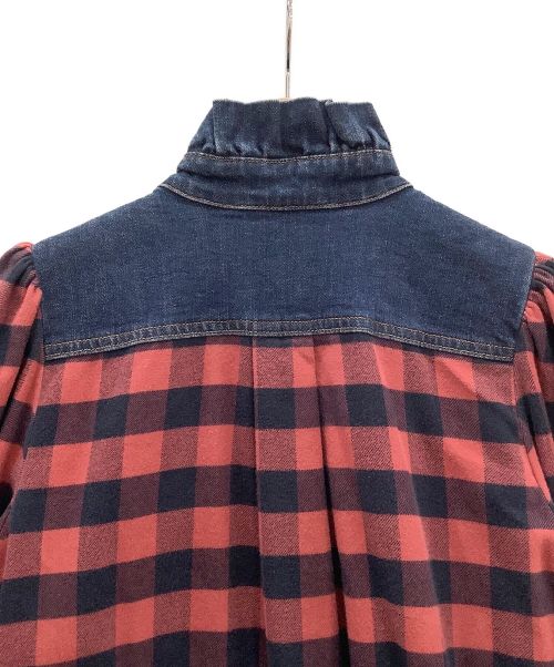SEE BY CHLOE（シーバイクロエ）SEE BY CHLOE (シーバイクロエ) SEE BY CHLOE　デニムコンビシャツワンピース レッド サイズ:36の古着・服飾アイテム