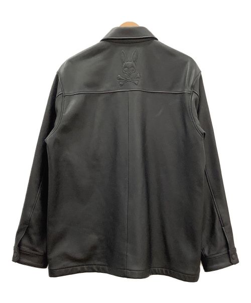 Psycho Bunny（サイコ バニー）Psycho Bunny (サイコ バニー) レザーCPOシャツ ブラック サイズ:XLの古着・服飾アイテム