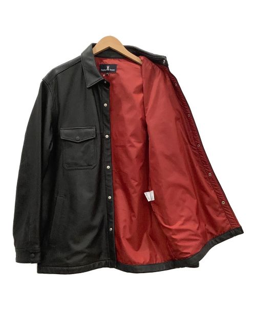 Psycho Bunny（サイコ バニー）Psycho Bunny (サイコ バニー) レザーCPOシャツ ブラック サイズ:XLの古着・服飾アイテム