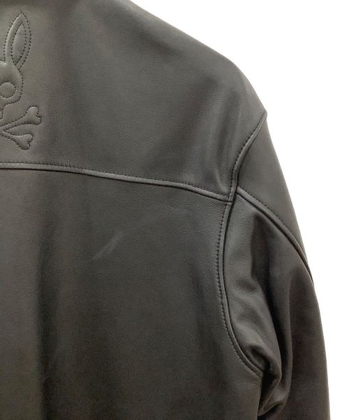 Psycho Bunny（サイコ バニー）Psycho Bunny (サイコ バニー) レザーCPOシャツ ブラック サイズ:XLの古着・服飾アイテム