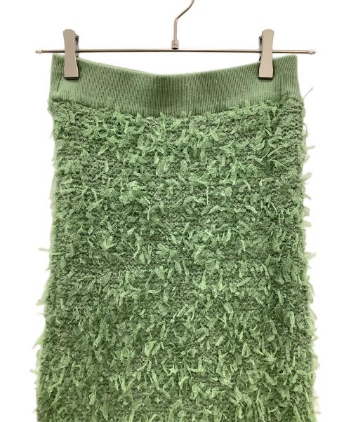FRAY ID（フレイ アイディー）FRAY ID (フレイ アイディー) ファンシーヤーンニットスカート 黄緑 サイズ:ONESIZEの古着・服飾アイテム