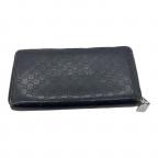 GUCCIグッチ）の古着「ラウンドファスナー財布　GUCCI　角スレ・ヨゴレ有　ネイビー」｜ネイビー