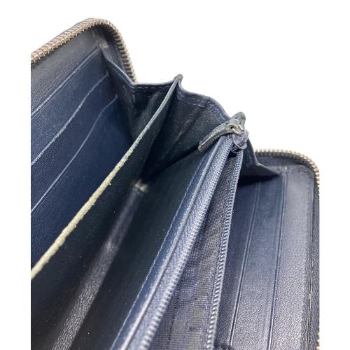GUCCI（グッチ）GUCCI (グッチ) ラウンドファスナー財布　GUCCI　角スレ・ヨゴレ有　ネイビー ネイビーの古着・服飾アイテム