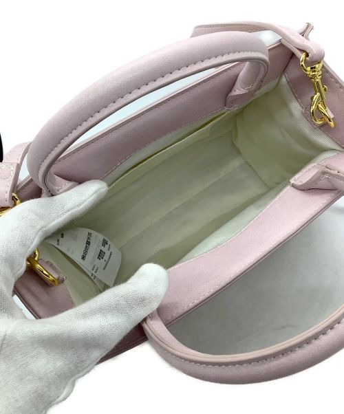 furfur（ファーファー）furfur (ファーファー) ラフィアロゴトートバッグ ベージュ×ピンクの古着・服飾アイテム