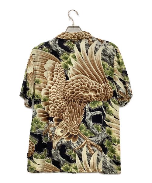 stussy（ステューシー）stussy (ステューシー) ビッグファルコンシャツ ブラウン×グリーン サイズ:Sサイズの古着・服飾アイテム