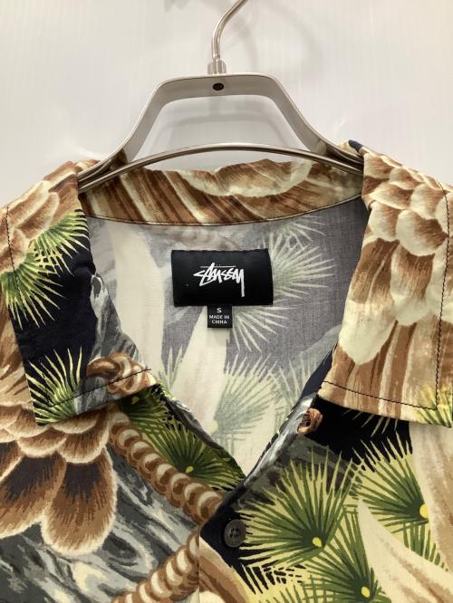 stussy（ステューシー）stussy (ステューシー) ビッグファルコンシャツ ブラウン×グリーン サイズ:Sサイズの古着・服飾アイテム