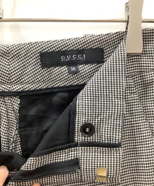 GUCCI（グッチ）GUCCI (グッチ) チェックパンツ ブラック サイズ:Sサイズの古着・服飾アイテム