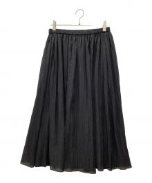 Spick and Span（スピック＆スパン）の古着「Spick and Span　ワッシャークロスシアースカート」｜ブラック