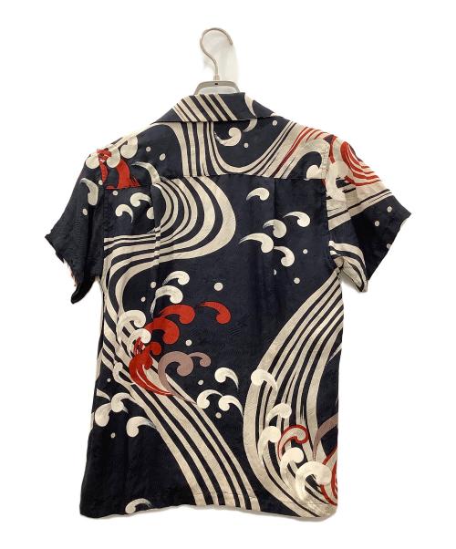 Pagong（パゴン）Pagong (パゴン) 京友禅アロハシャツ ネイビー サイズ:XSサイズの古着・服飾アイテム
