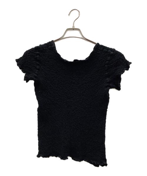 me ISSEY MIYAKE（ミーイッセイ ミヤケ）me ISSEY MIYAKE (ミーイッセイ ミヤケ) me ISSEY MIYAKE　シャーリングカットソー ブラック サイズ:Freeの古着・服飾アイテム