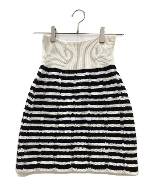 Snidel（スナイデル）Snidel (スナイデル) Snidel　ニットツイードスカート ブラック×ホワイト サイズ:SIZE Freeの古着・服飾アイテム