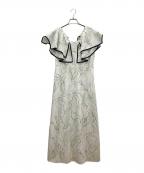 Snidelスナイデル）の古着「Snidel　パイピングフリルワンピ」｜グリーン×ホワイト