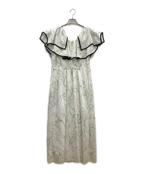 Snidel（スナイデル）Snidel (スナイデル) Snidel　パイピングフリルワンピ グリーン×ホワイト サイズ:2の古着・服飾アイテム