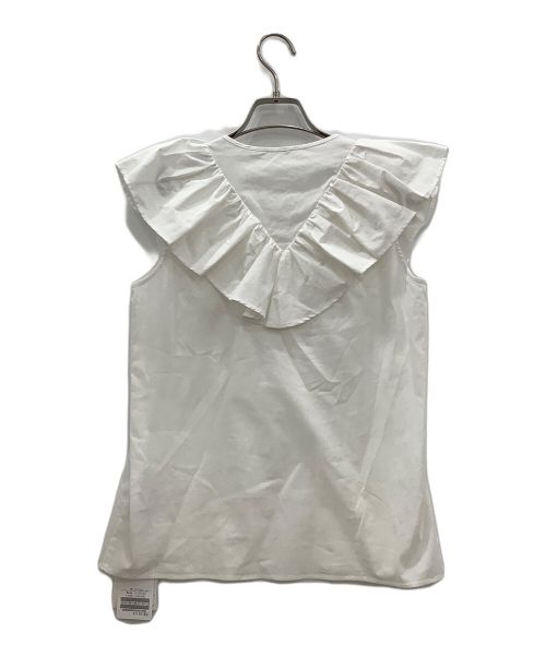 VERMEIL par iena（ヴェルメイユ パー イエナ）VERMEIL par iena (ヴェルメイユ パー イエナ) フリルカラーノースリーブブラウス ホワイト サイズ:Freeの古着・服飾アイテム
