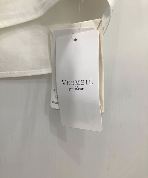 VERMEIL par iena（ヴェルメイユ パー イエナ）VERMEIL par iena (ヴェルメイユ パー イエナ) フリルカラーノースリーブブラウス ホワイト サイズ:Freeの古着・服飾アイテム