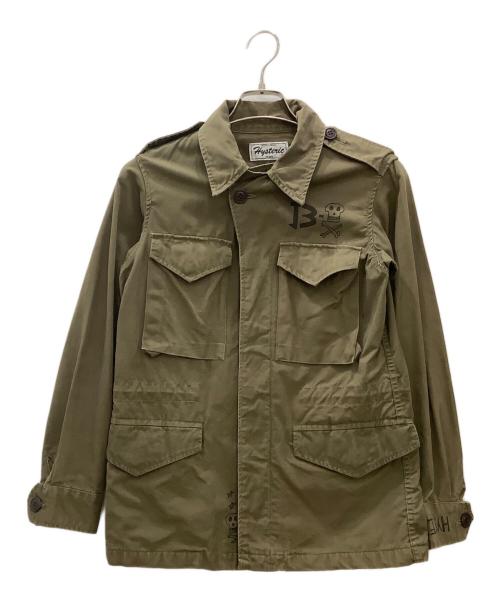 Hysteric Glamour（ヒステリックグラマー）Hysteric Glamour (ヒステリックグラマー) スカルミリタリージャケットグリーンHysteric Glamour　SIZE Free　色褪せシミあり グリーン サイズ:SIZE Freeの古着・服飾アイテム